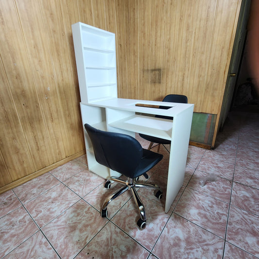 set mesa de manicura con vidrio